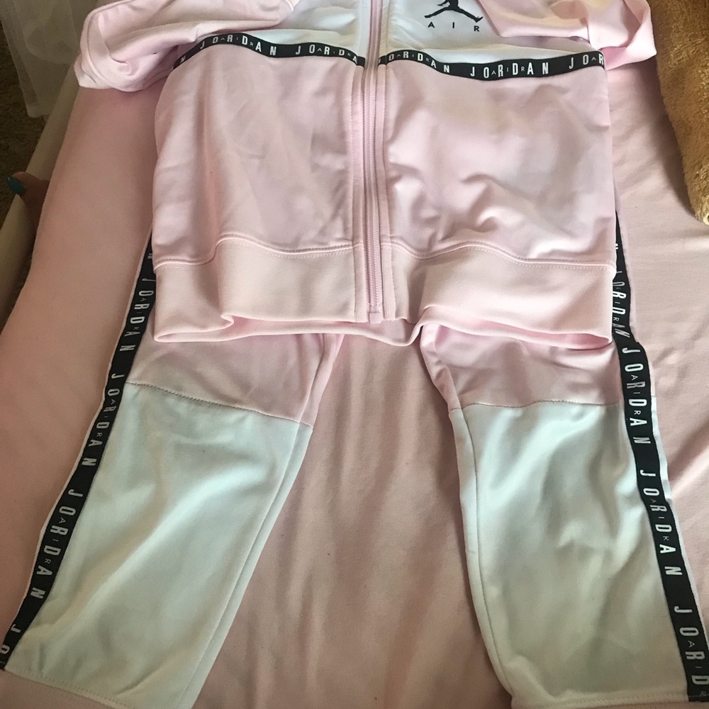 Jordan Pink and White Tracksuit